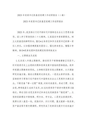 2023年党委书记抓基层党建工作述职报告(二篇).docx