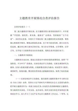 主题教育开展情况总结评估报告汇编（八篇）.docx