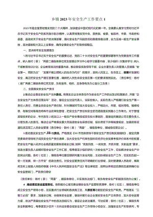 乡镇2023年安全生产工作要点（2篇）.docx