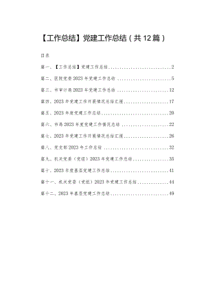 【工作总结】党建工作总结12篇供参考.docx