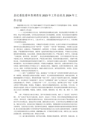 县纪委监委审查调查室2023年工作总结及2024年工作计划.docx