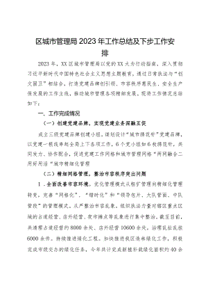 区城市管理局2023年工作总结及下步工作安排.docx