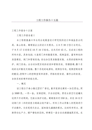 工程工作报告十五篇.docx