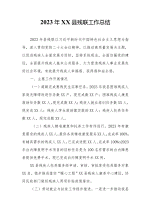 2023年XX县残联工作总结.docx