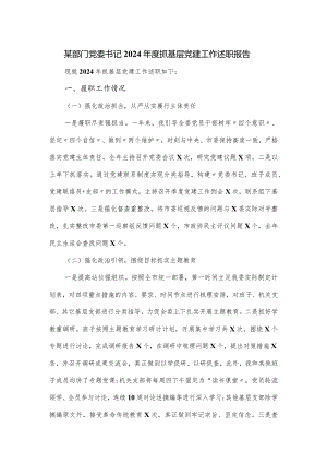 某部门党委书记2024年度抓基层党建工作述职报告.docx
