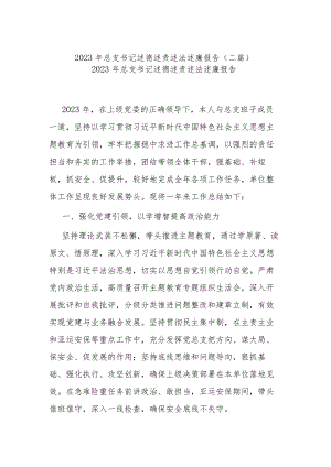 2023年总支书记述德述责述法述廉报告(二篇).docx