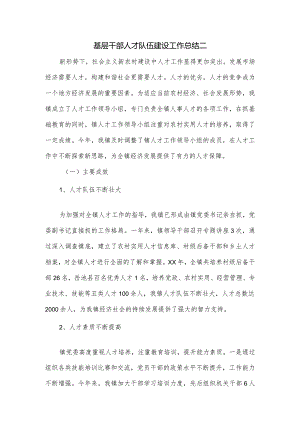基层干部人才队伍建设工作总结二.docx