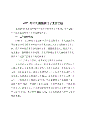 2篇2023-2024年市纪委监委班子工作总结.docx