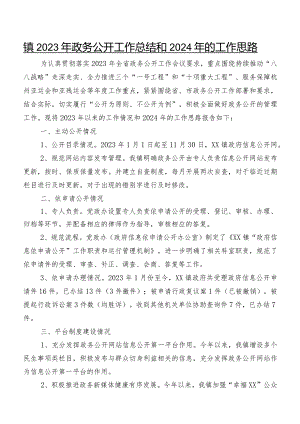 镇2023年政务公开工作总结和2024年的工作思路.docx