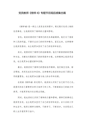 党员教师《榜样8》专题节目观后感集合篇.docx