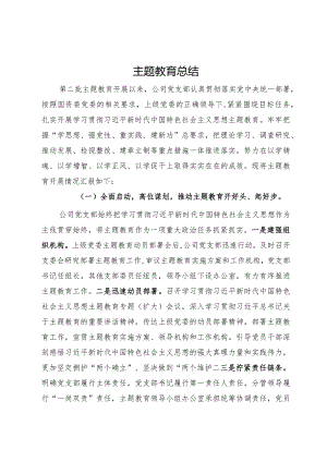 公司第二批主题教育工作总结.docx