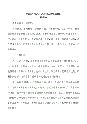 录音制作公司个人年终工作总结模板.docx