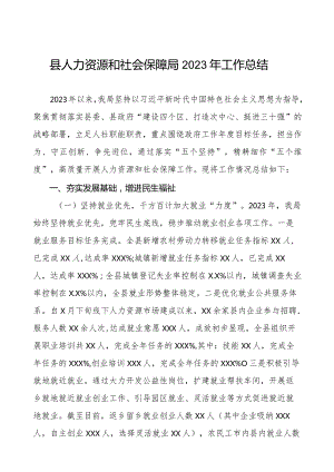 县人力资源和社会保障局2023年工作总结.docx