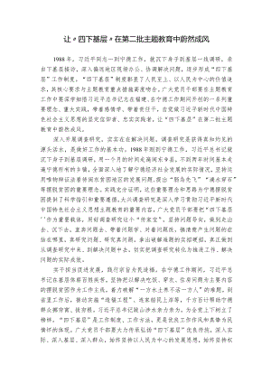 让“四下基层”在第二批主题教育中蔚然成风.docx