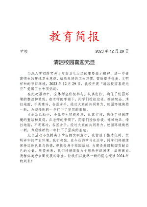 开展清洁校园喜迎元旦爱国卫生专项活动活动简报.docx