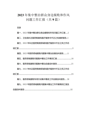 2023年集中整治群众身边腐败和作风问题工作汇报（共9篇）.docx