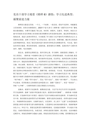 党员干部学习观看《榜样8》感悟：学习先进典型凝聚前进力量.docx