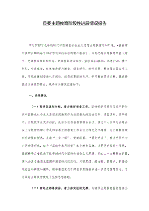 县委主题教育阶段性进展情况报告.docx