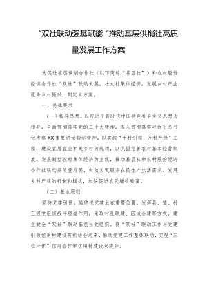 “双社联动 强基赋能”推动基层供销社高质量发展工作方案.docx