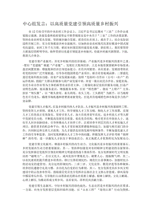 中心组发言：以高质量党建引领高质量乡村振兴.docx