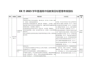 XX市2023学年教育目标管理考核指标.docx