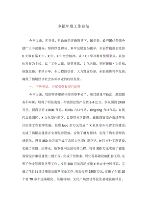 乡镇年度工作总结.docx