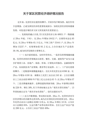 关于某区民营经济调研情况报告.docx