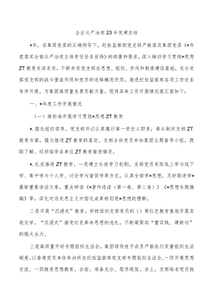 企业从严治党23年党建总结.docx