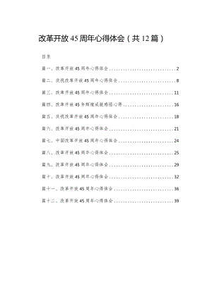 改革开放45周年心得体会12篇（精编版）.docx