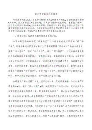 司法党建典型经验做法.docx