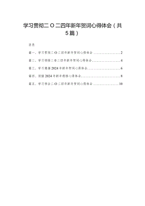 学习贯彻二〇二四年新年贺词心得体会（共5篇）.docx