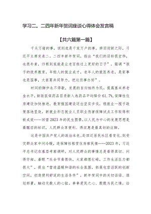 （6篇）学习二〇二四年新年贺词座谈心得体会发言稿.docx