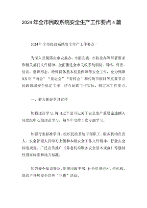 2024年全市民政系统安全生产工作要点4篇.docx