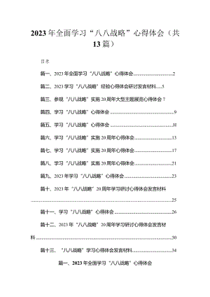 （13篇）2023年全面学习“八八战略”心得体会范文.docx