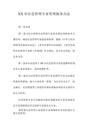 XX市应急管理专家管理服务办法.docx