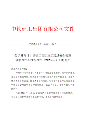 中铁建工集团施工现场安全管理强制做法和推荐做法.docx