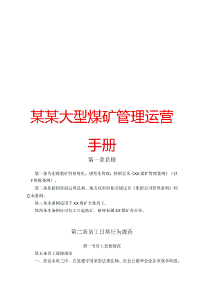 某某大型煤矿管理运营手册.docx