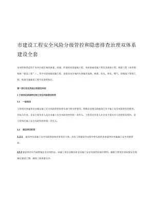 市建设工程安全风险分级管控和隐患排查治理双体系建设全套.docx