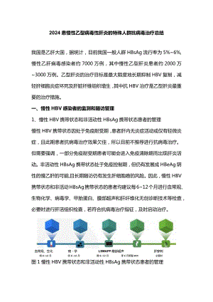 2024患慢性乙型病毒性肝炎的特殊人群抗病毒治疗总结.docx