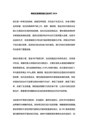 肾结石发病机制以及诊疗2024.docx