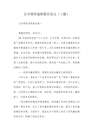 公司领导述职报告范文(三篇).docx