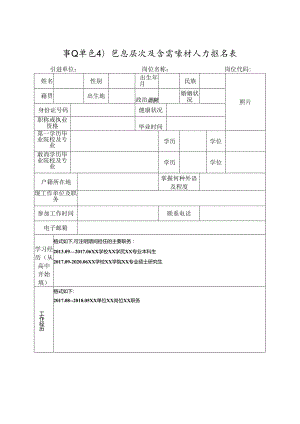 事业单位引进高层次及急需紧缺人才报名表.docx