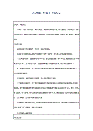 2024年（经典）飞机作文.docx