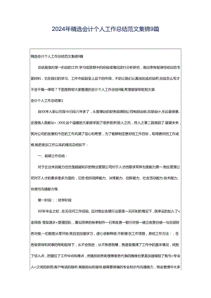 2024年精选会计个人工作总结范文集锦9篇.docx