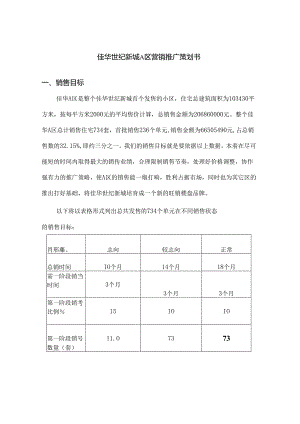 佳华世纪新城A区营销推广策划.docx