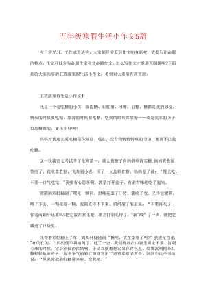 五年级寒假生活小作文5篇.docx