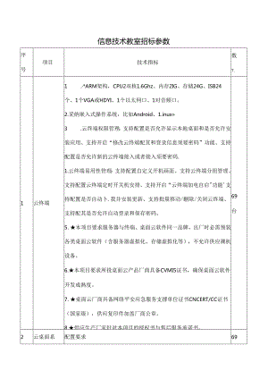 信息技术教室招标参数.docx
