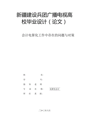 会计电算化工作中存在的问题与对策毕业论文.docx