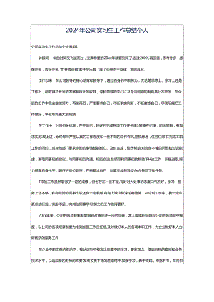 2024年公司实习生工作总结个人.docx