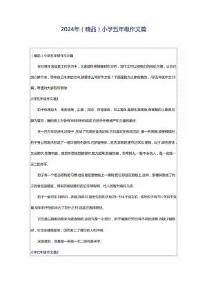 2024年（精品）小学五年级作文篇.docx